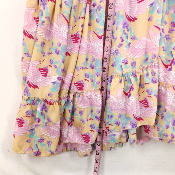 Raga By Anthropology Maxi Dress Size Medium Tiered Open Back Floral Boho - Picture 8 of 15